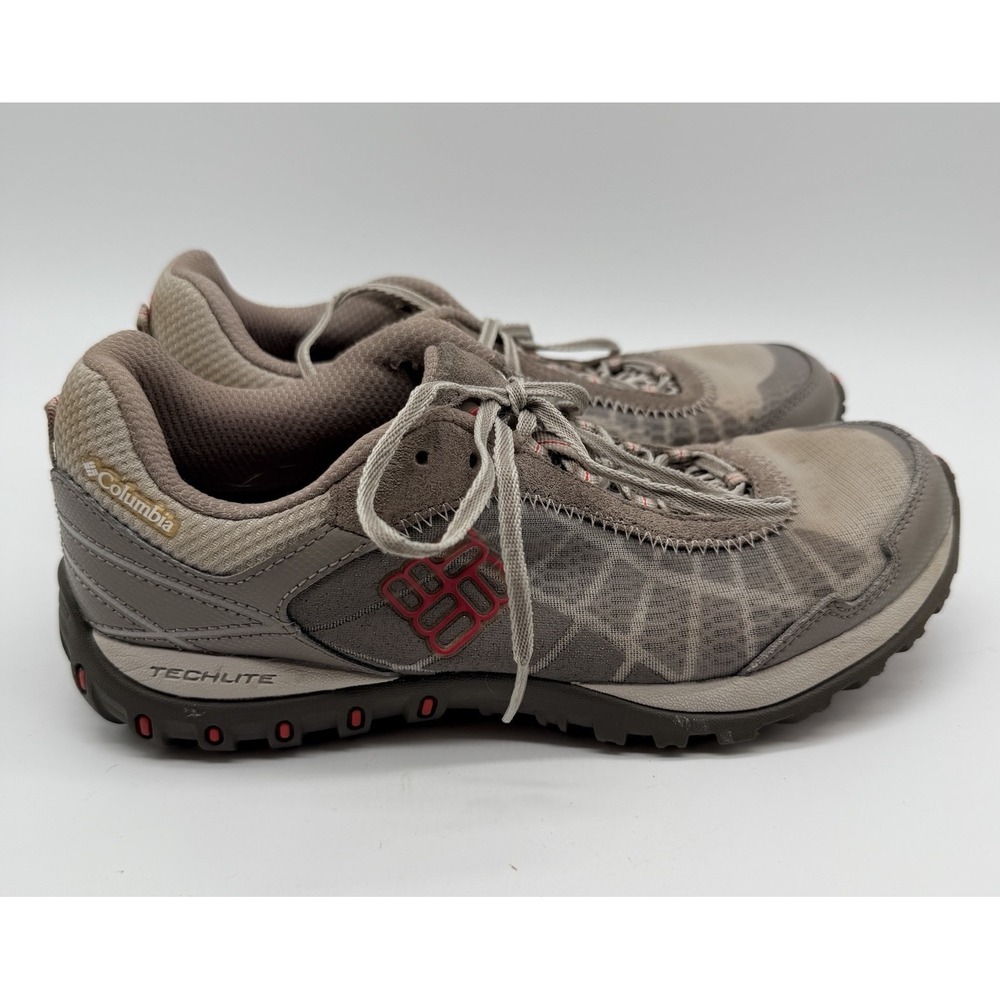 Columbia Shoes Women's Sz 7.5 Gray‎ Techlite Omni Hiking Sport Sneaker Suede